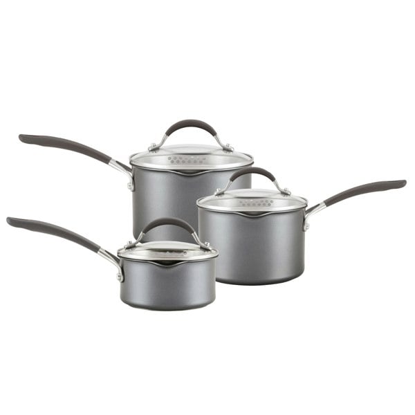 Circulon Extreme Non-Stick Straining Saucepan & Lid Set - Small, Medium & Large