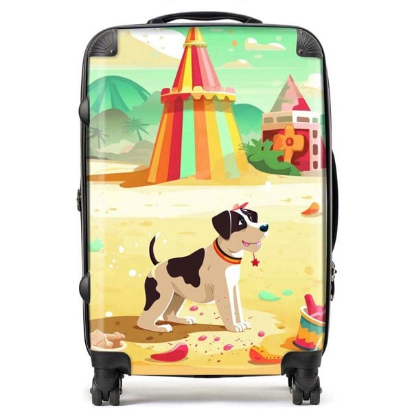 Warren Reed Doggy On A Beach Holiday Suitcase