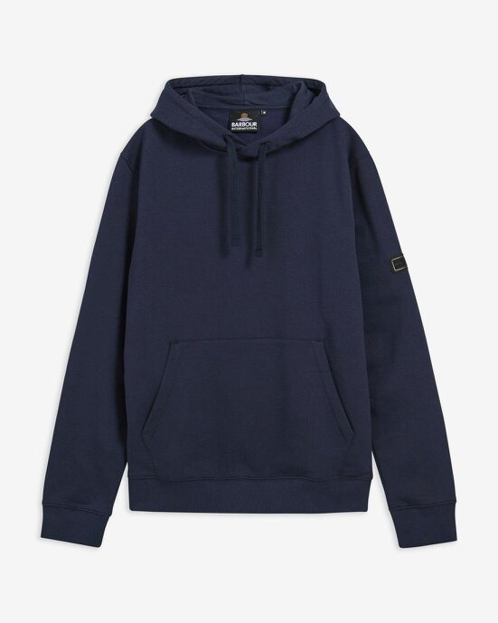 Barbour International Map Overhead Hoodie - Navy Blue