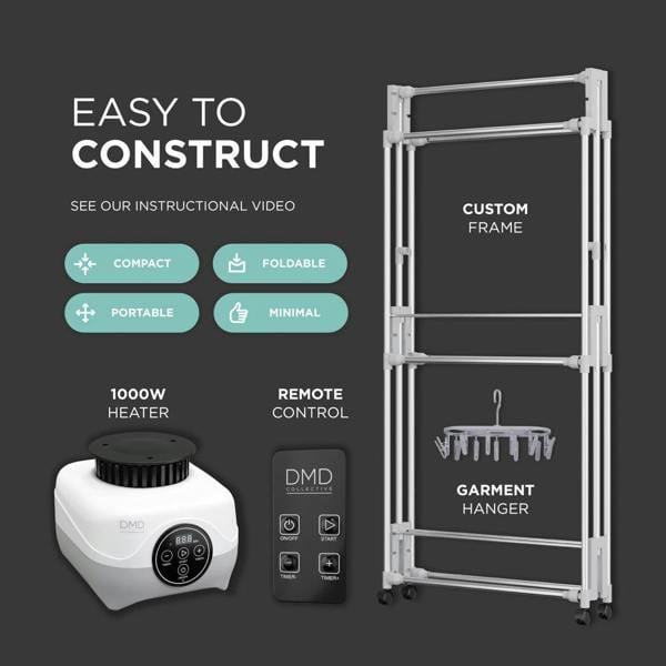 DMD Collective Hang'n'Dry+ Electric Clothes Dryer - With Remote Control & Pegs