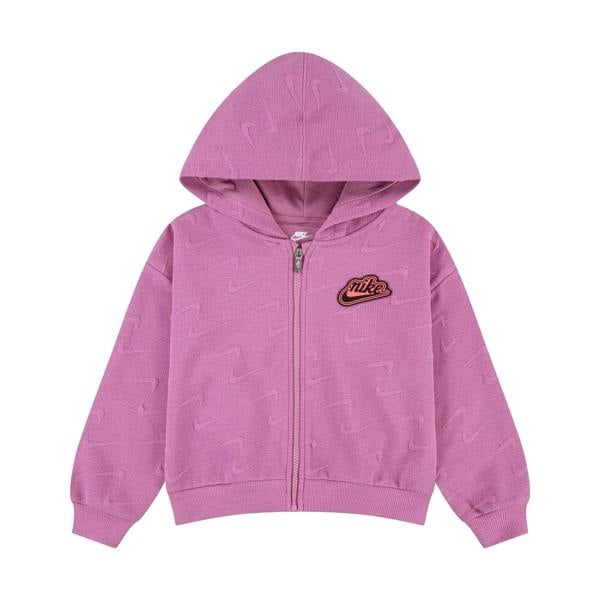 Nike Childrens/Kids Embossed Full Zip Hoodie - Flamingo Pink - 