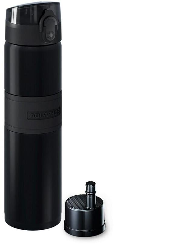 AQUAPHOR 1 x AQUAPHOR City Cool Bottle with 1 x City filter in Carbon Black
