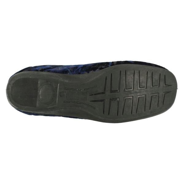 Spot On Ladies Spot On Embroided Floral Design Slippers