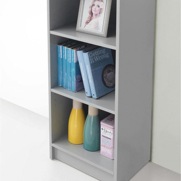 Timber Art Design 3 Tier Medium Narrow Bookcase Shelving Unit Living Room Office Bedroom