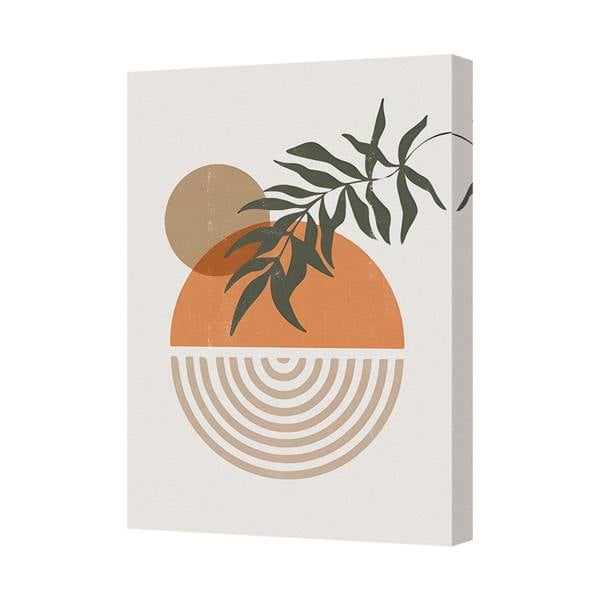 Benjamin Tate Design Abstract Geometric Circle Canvas Art Print With Leaf Motif