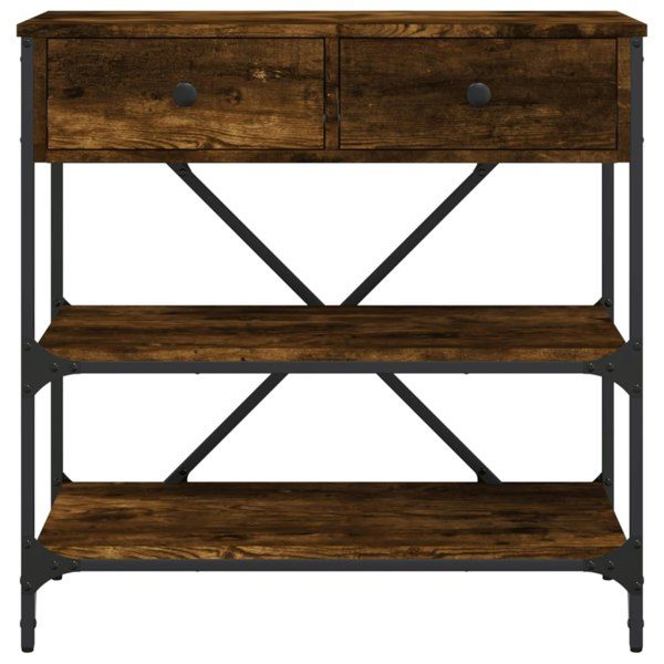 Berkfield Console Table Smoked Oak 75x34.5x75 cm Engineered Wood