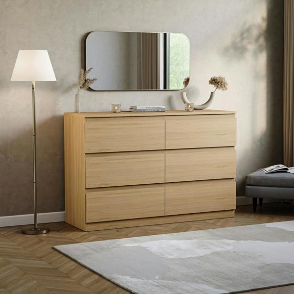 Vida Designs Denver 6 Drawer Chest, Black