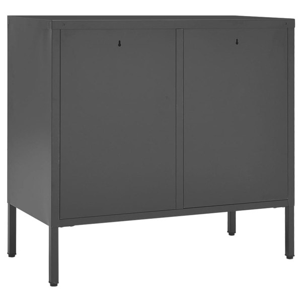 Berkfield Sideboard Anthracite 75x35x70 cm Steel and Tempered Glass
