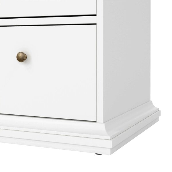 Wyld Haus Osaka Farmhouse Wide White Wooden Chest 8 Drawers