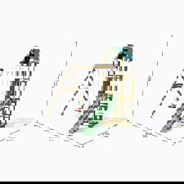 Lucas Climbing Frame with Tower Swings and Slide - Best Shed