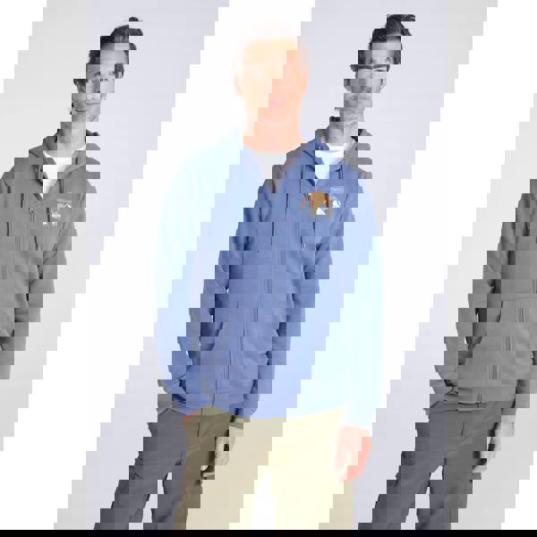 Mountain Warehouse Mens Circle Mountain Drawcord Full Zip Hoodie - Light Blue - 