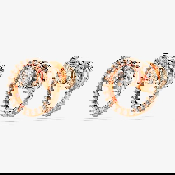 Swarovski Constella Rose Gold Tone Plated Circle Stud Earrings 5692263