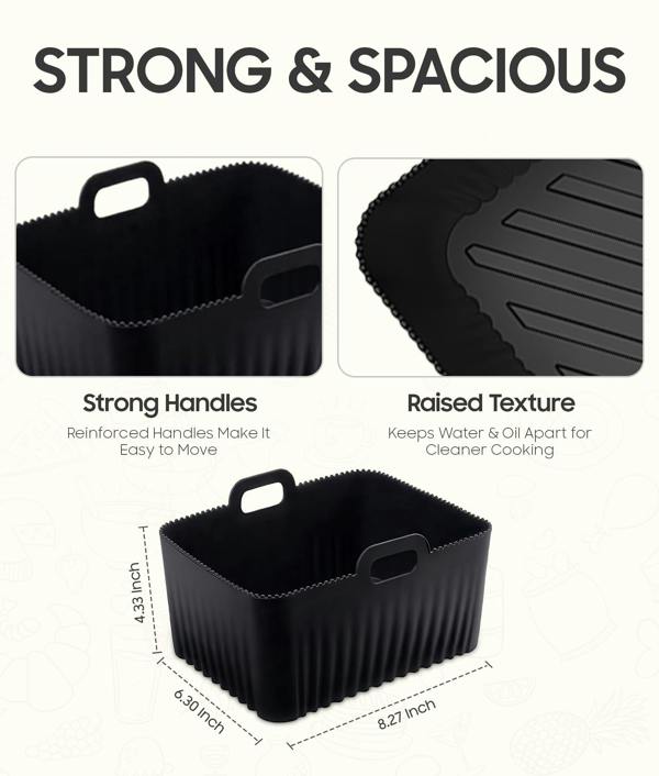 ADOV Air Fryer Accessories Kit 13-Piece for Dual Air Fryers, Silicone Liners, Racks, Skewers, Gloves and Cooking Tools