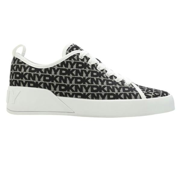 DKNY Womens/Ladies Mar Faux Leather Trainers - White/Black - 