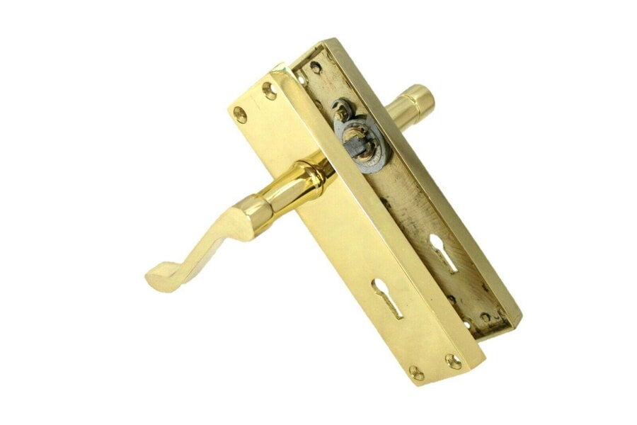 EDH Door Hardware Lock Door Handles Modern Brass Victorian Scroll Interior Door Handle 2 Pairs+