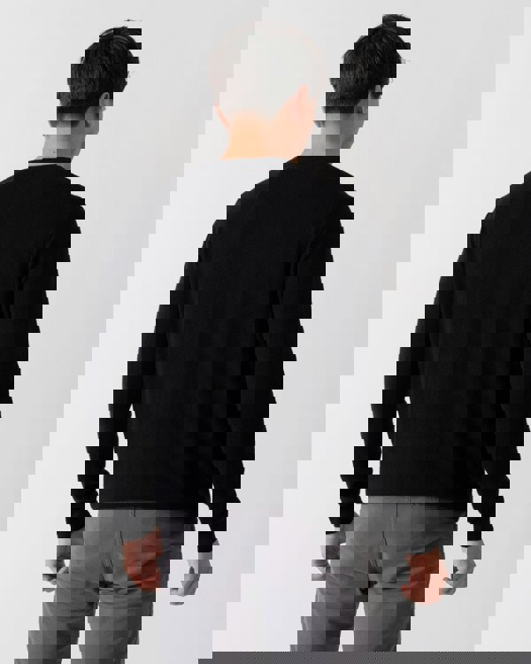 Lyle & Scott Cotton Merino Mens Crew Neck Jumper - Z865 Jet Black