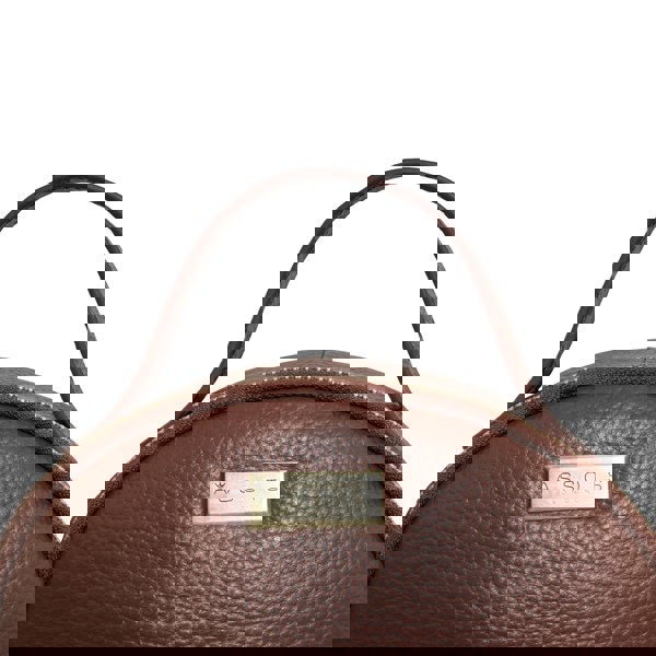 Assots London 'Betty' Tan Zip Top Mini Pebble Grain Leather Backpack