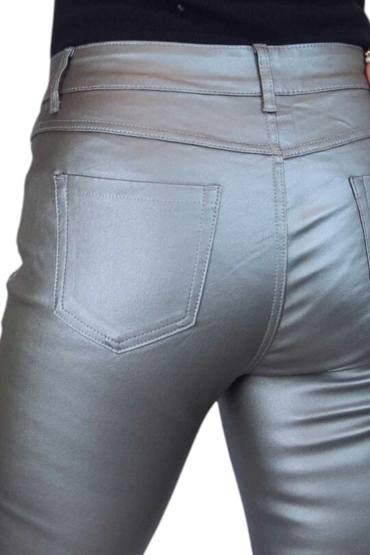 Paulo Due Womens Skinny Coated Leather Look Jeans
