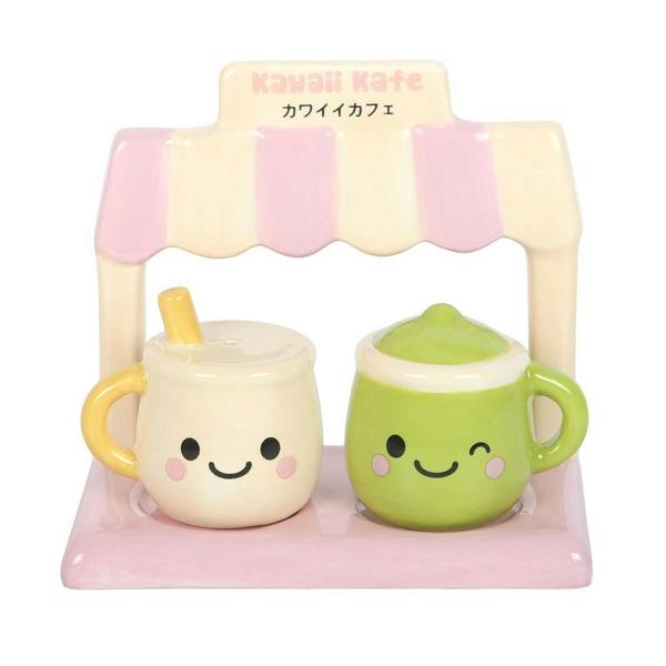 Kingsbury Gifts Latte Cup Shaped Salt and Pepper Shakers With Stand