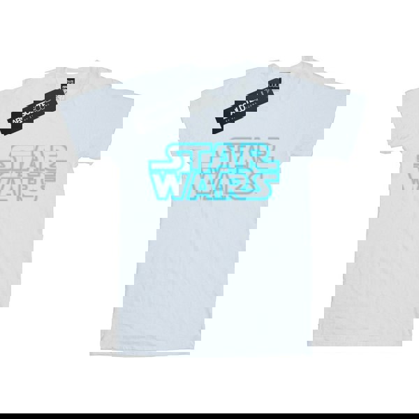 Star Wars Mens Neon Sign Logo T-Shirt - White
