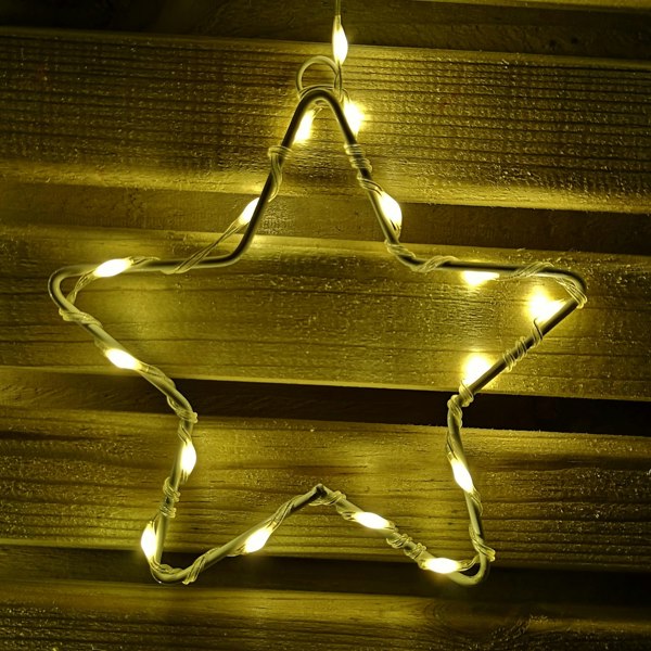 Samuel Alexander 1.2m Warm White LED Star Curtain Lights Christmas Decorations