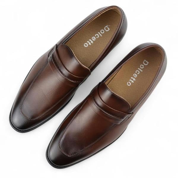 Dolcetto Men's Slip-On Loafers Leather Lined Smart Shoes