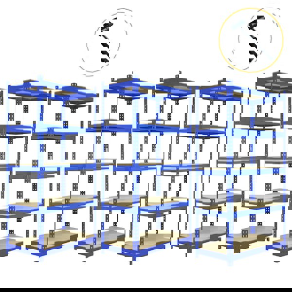 Monster Racking 3 x Q-Rax Blue Metal Racking Units 120 x 50 x 180cm