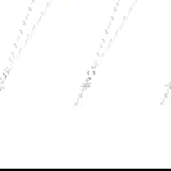 Say It With Dainty Block Initial Necklace - Sterling Silver