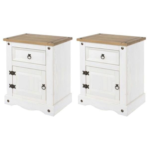 Core Products Set of 2 Corona Brown 2-Drawer Bedside Cabinets