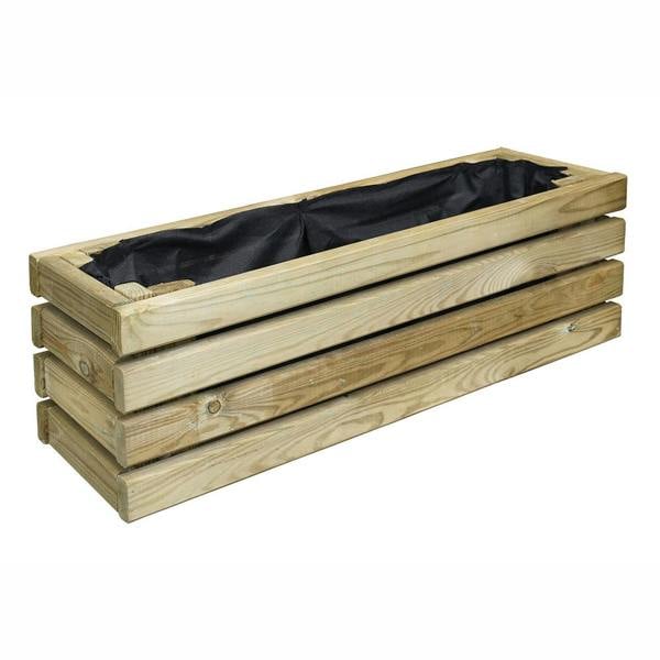 Cerland Horizon Garden Slatted Wooden Planter 59cm x 19cm Window Shelf Trough