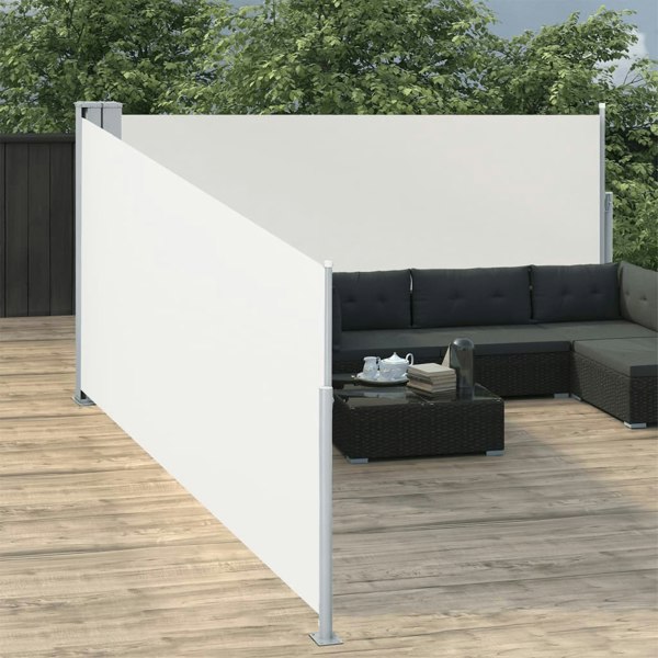 Berkfield Retractable Side Awning Cream 100x1000 cm