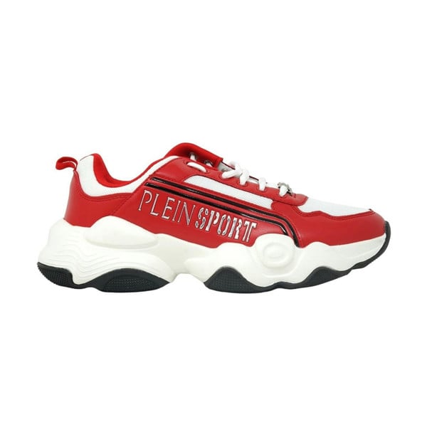 Plein Sport Bold Brand Logo Men's Sneakers - Red & White