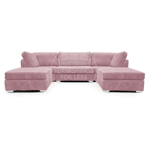 Furnishings For Less Bishop U-Shaped Fullback Jumbo Cord Sofa