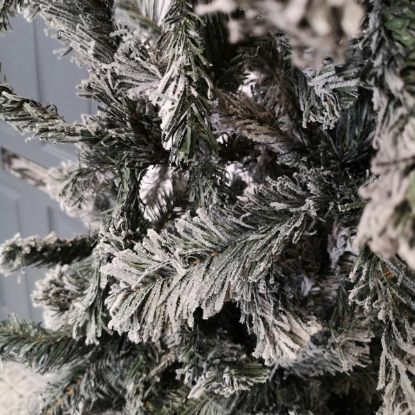 Samuel Alexander 8ft Indoor Flocked PVC Christmas Tree Arch with Snow Tips and Flat Top