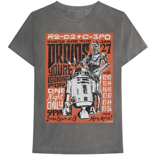 Star Wars Unisex Adult Droids Rock T-Shirt - Grey
