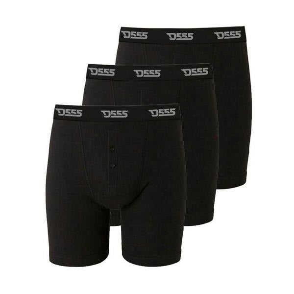 Duke Mens D555 Driver 2 Boxer Shorts (Pack Of 3) - Black