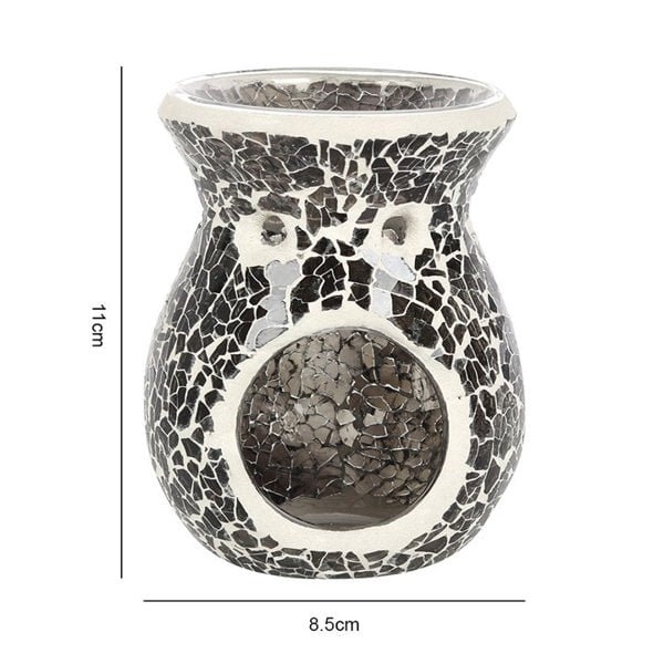 Serano Small Gunmetal Grey Crackle Oil Burner and Wax Warmer