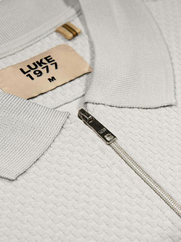 Luke 1977 LUKE1977 Gilbraltar Zip Polo Shirt - Ice Grey