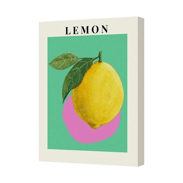 Benjamin Tate Design Lemon Canvas Art Print Contemporary Home Wall Decor Handmade in UK