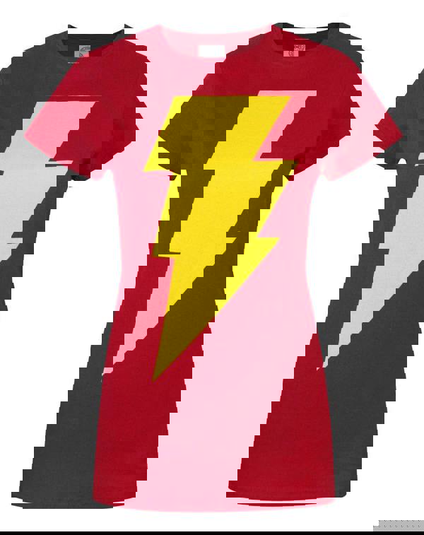 DC Comics Womens Red Shazam Logo Short Sleeved T-Shirt