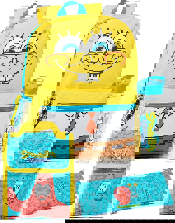 SpongeBob SquarePants Unisex Kids Multicoloured Character 4 Piece Backpack Set (One Size)