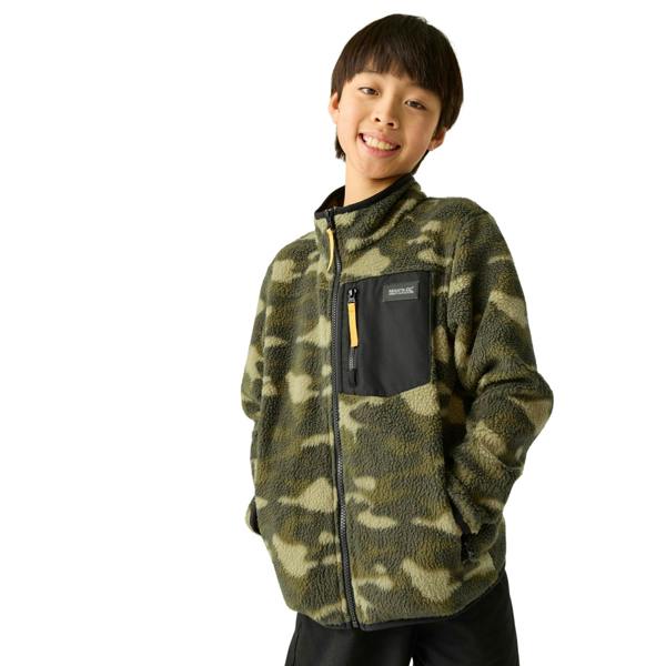 Regatta Childrens/Kids Frankie Camo Full Zip Fleece Jacket - Bark Green - 