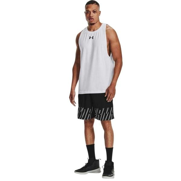 Under Armour Mens Baseline Tank Top - White/Black - 