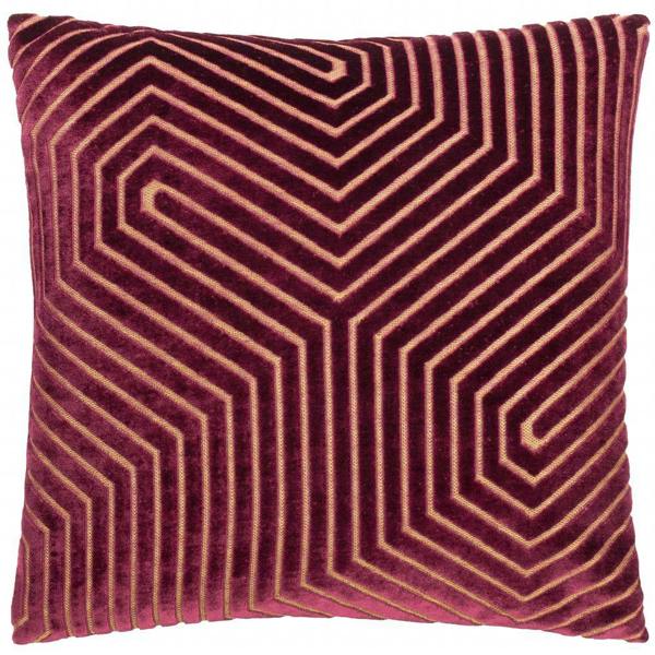 Paoletti Evoke Cut Cushion Cover - Burgundy - 