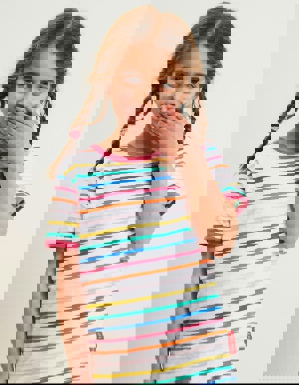 Organic Pink Rainbow Stripe T-Shirt - Toby Tiger UK Retail