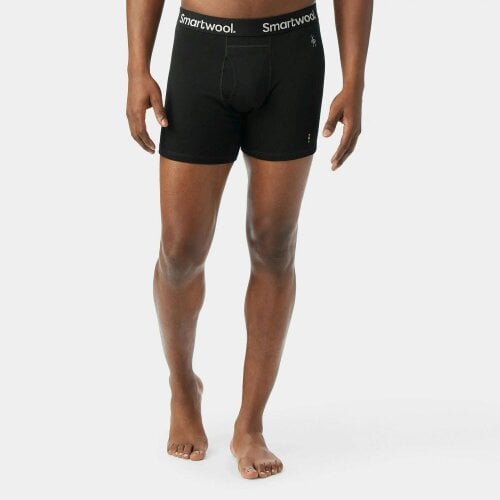 Smartwool Mens Merino Boxer Brief Boxed Underwear Travel Base Layer Black