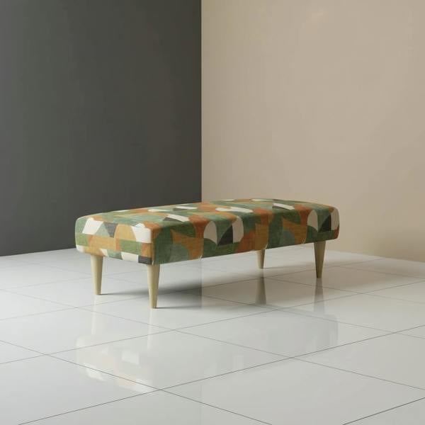 Sleek rectangular upholstered bench as statement coffee table alternative