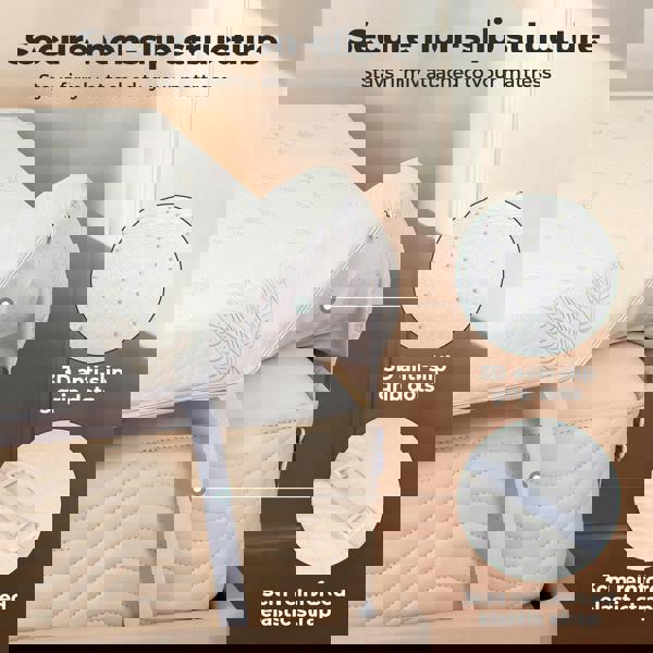 Lavio Mattress Topper Memory Foam Super King Dual Layer Pressure Relief Washable