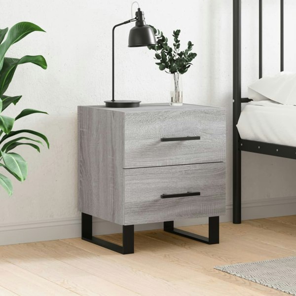 Berkfield Bedside Cabinet Grey Sonoma 40x35x47.5 cm Engineered Wood