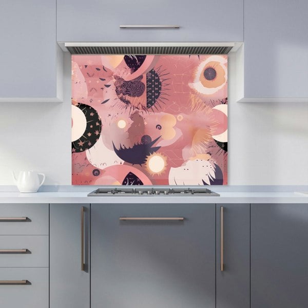 Warren Reed - Designer Abstract Red Pink Pattern Kitchen Splashback